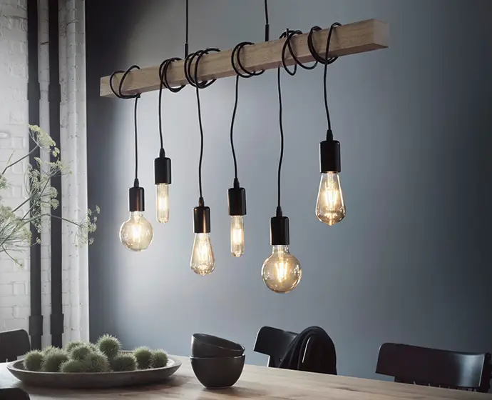 Lampe de table circulaire une ampoule de style industriel contemporain
