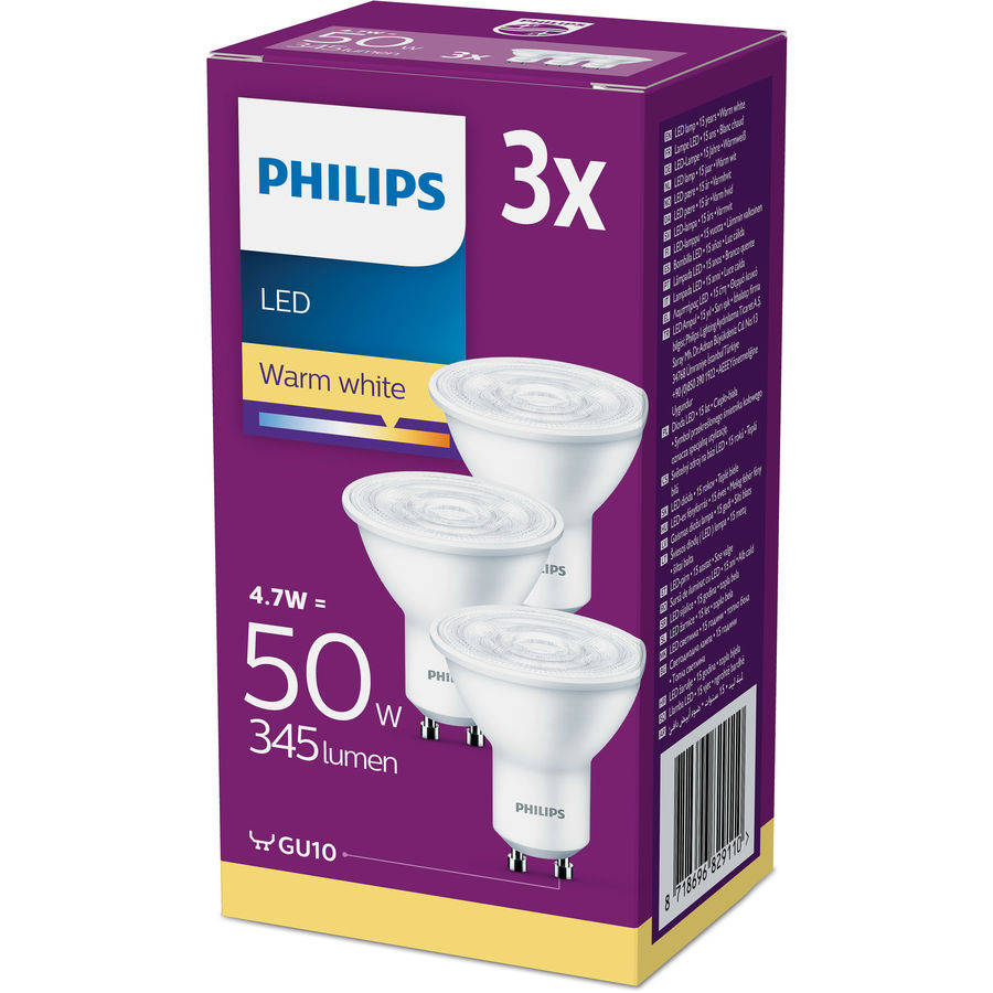Philips Philips LED Refl.4.7W(50W)GU10 36?3er ww