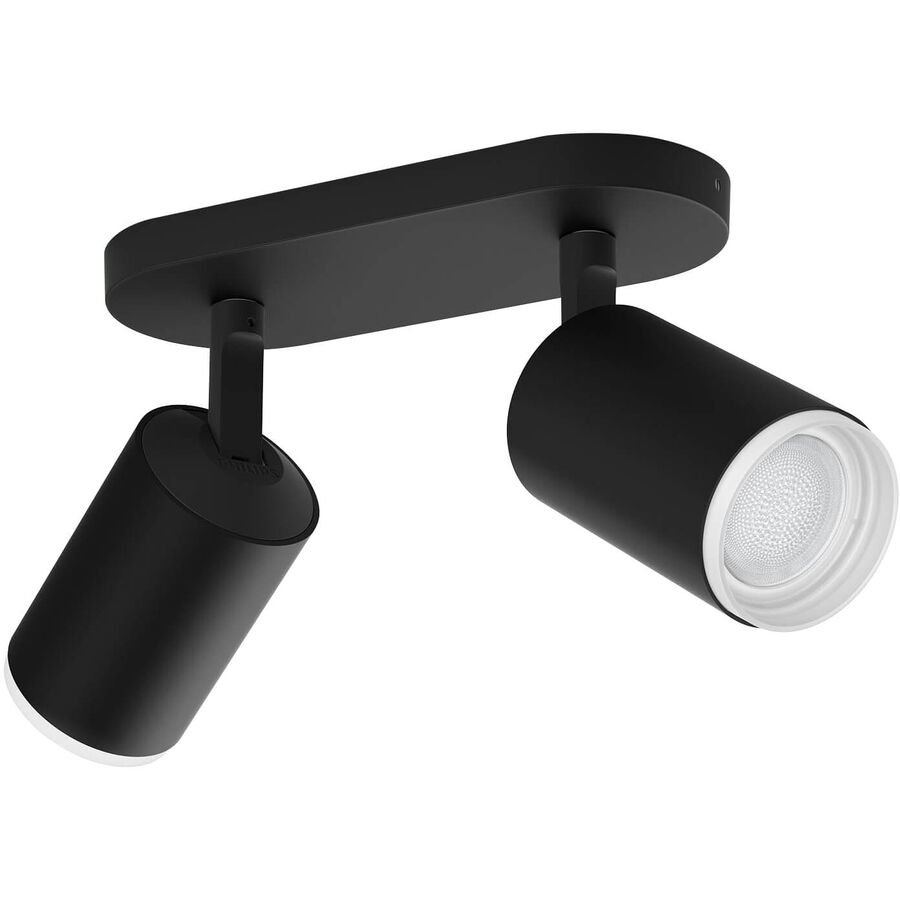 Image of Philips Hue Philips Hue Fugato Spot 2x5.7W schwarz