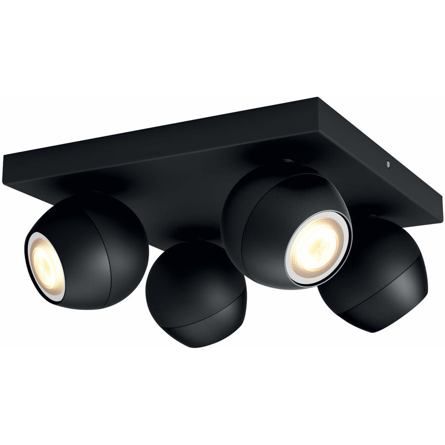 Image of Philips Hue Philips Hue Spot Buckram schwarz 4x5W