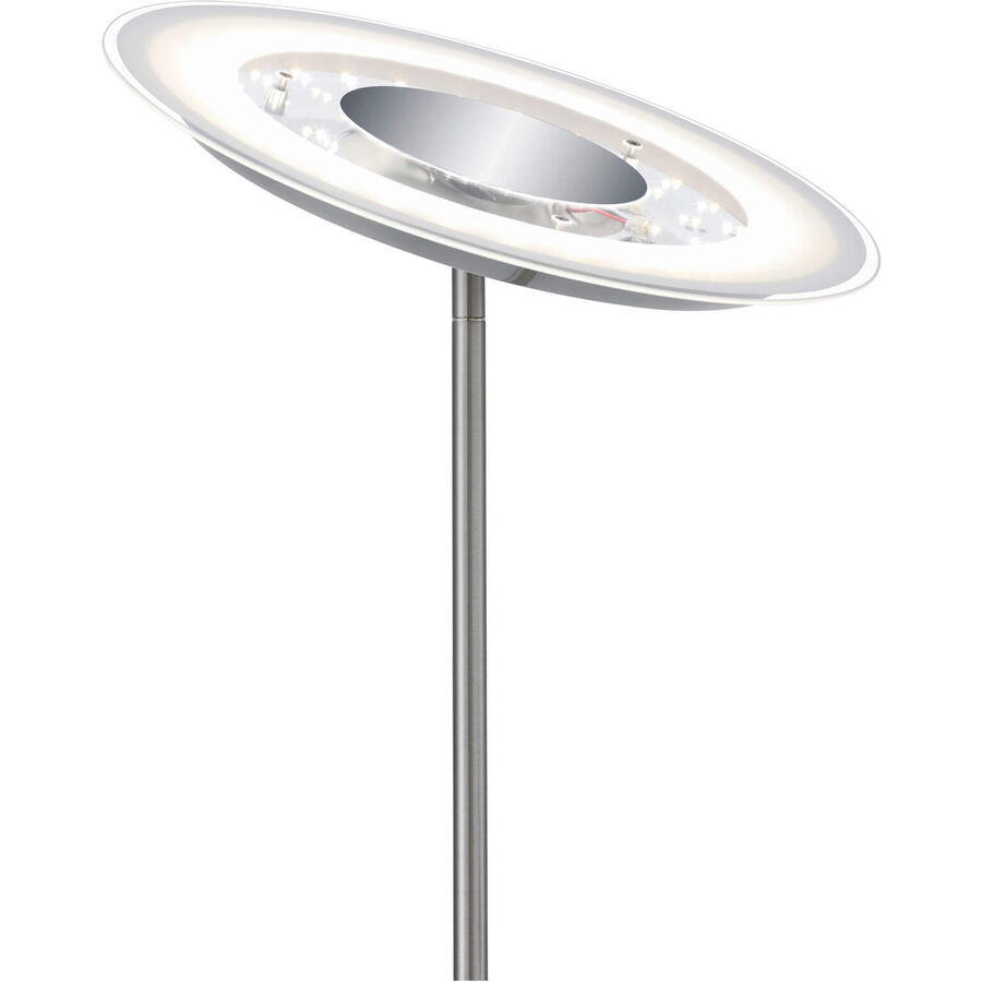 Stehlampe Tillaya Glas/Metall nickel H 180cm 31.5+3.5W LED - Farbe: Nickel matt - Material: Metall/Glas - LED - Lichtfarbe: Warmweiss - LED Energiesparlampen