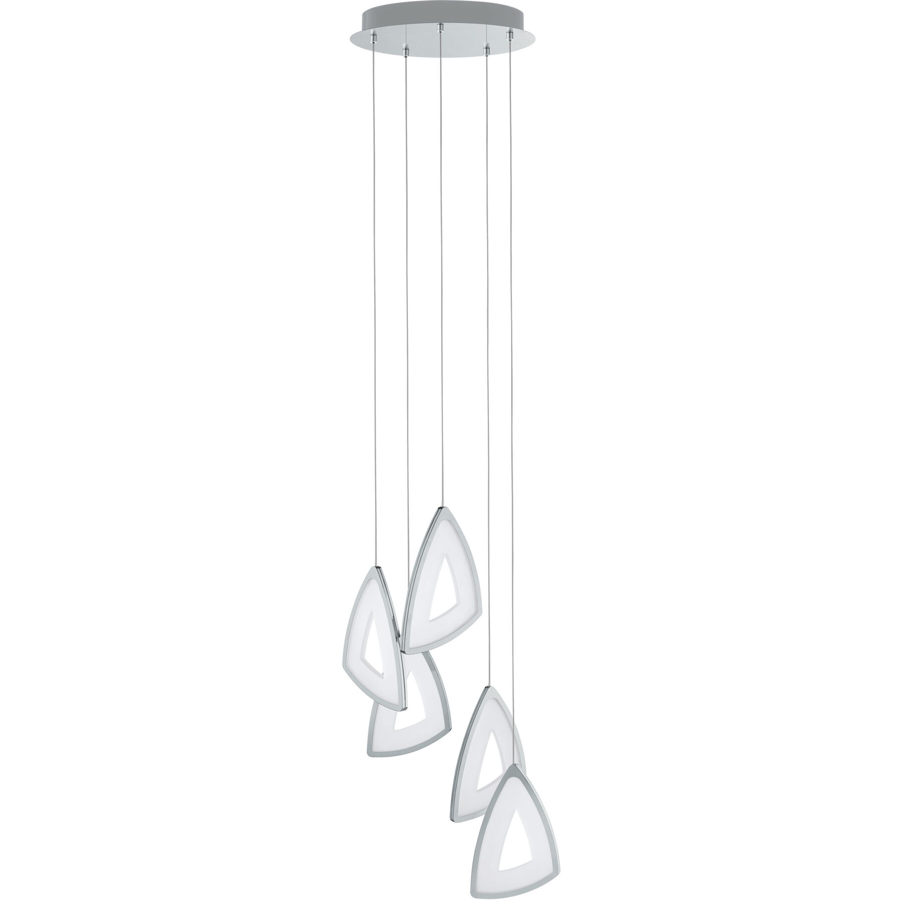 Eglo Pendellampe Amonde Grau Aluminium 150 cm - Farbe: Satin - Material: Aluminium/Kunststoff - LED - Lichtfarbe: Warmweiss
