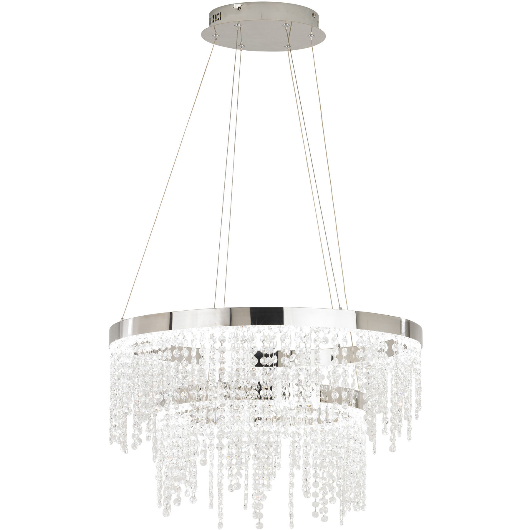 Pendellampe Antelao Grau Stahl 150 cm - Farbe: Chrom/klar - LED - Lichtfarbe: Helles Neutralweiss