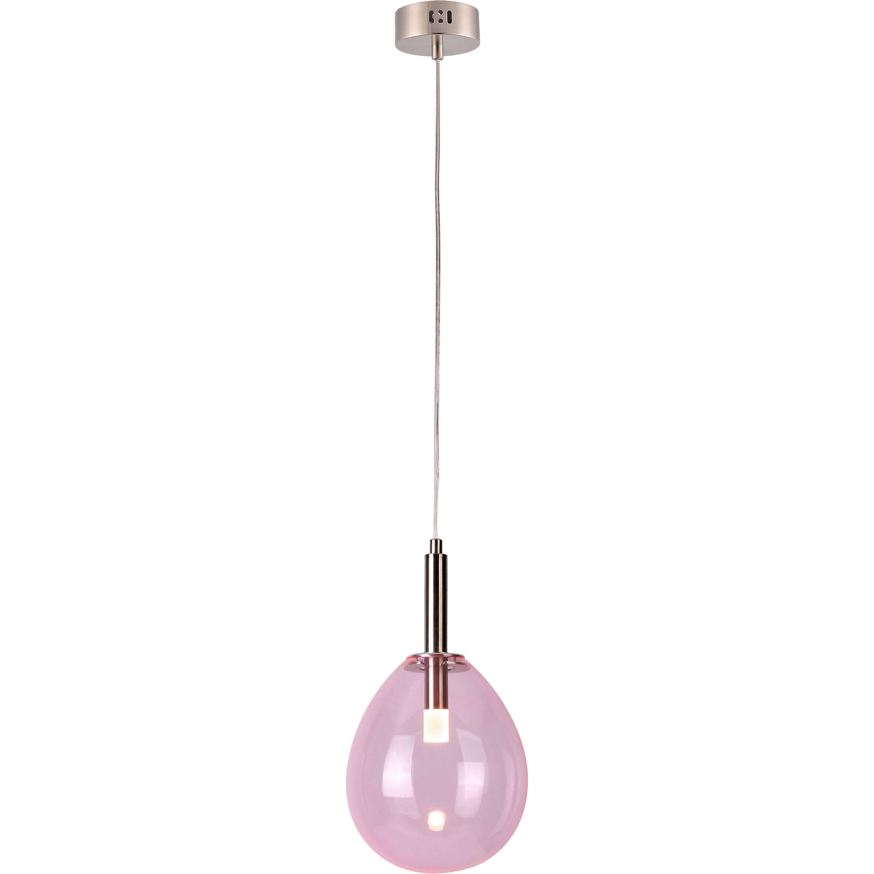 Suspension Gabas Rose/Or rose Verre 260 lm L 18 cm - Matériel: Bicchiere - LED - Couleur de la lumière: Blanc chaud - Lampes LED à économie d