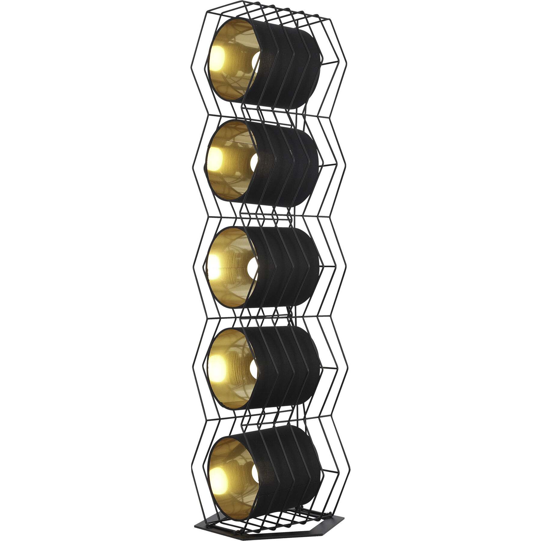 Stehlampe Perdrigau schwarz Metall/ Stoff H 95 cm