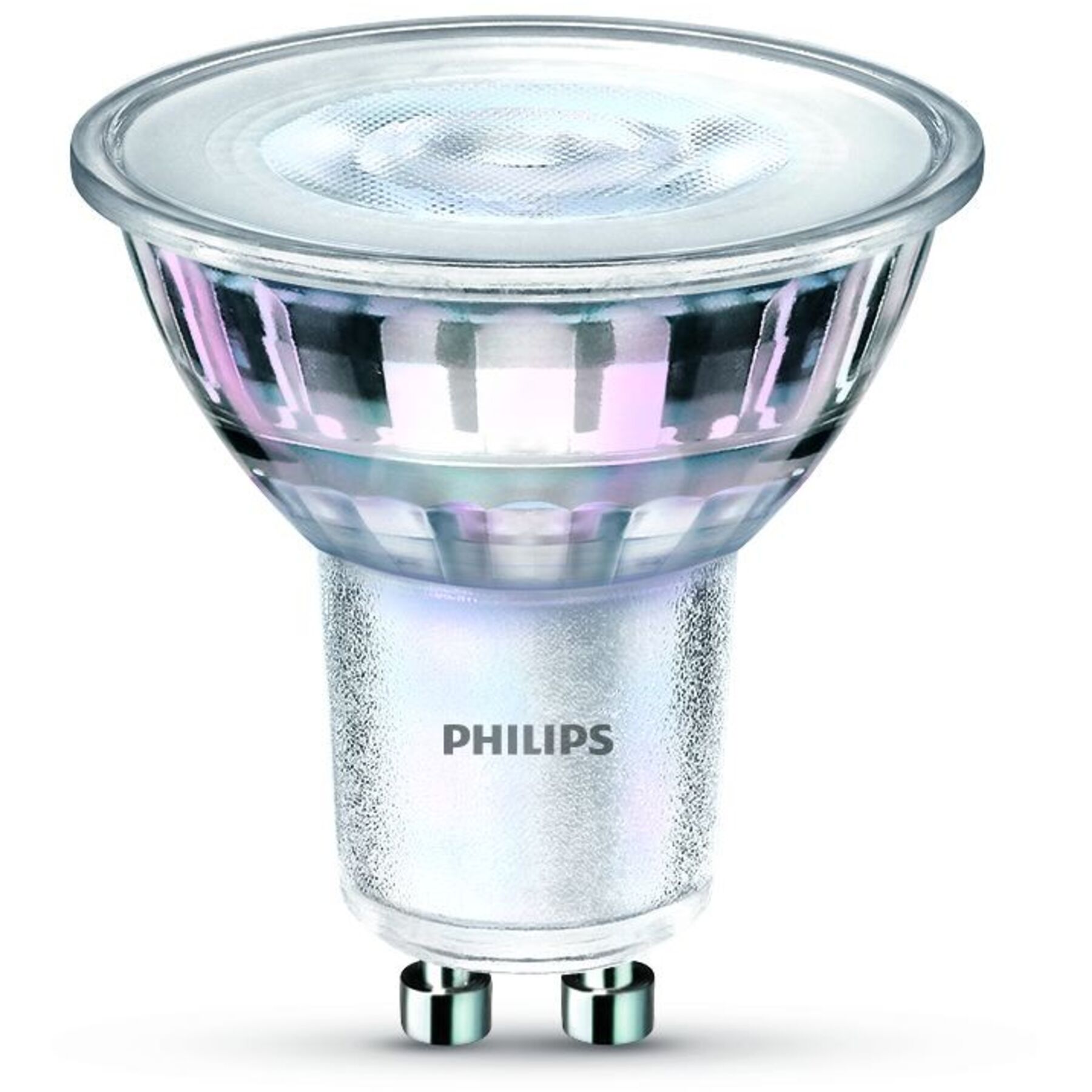 Lampadine Philips Vetro GU10 3.8 W - Colore: Argento - Materiale: Bicchiere - LED - Colore chiaro: Bianco extra caldo - Lampadine LED