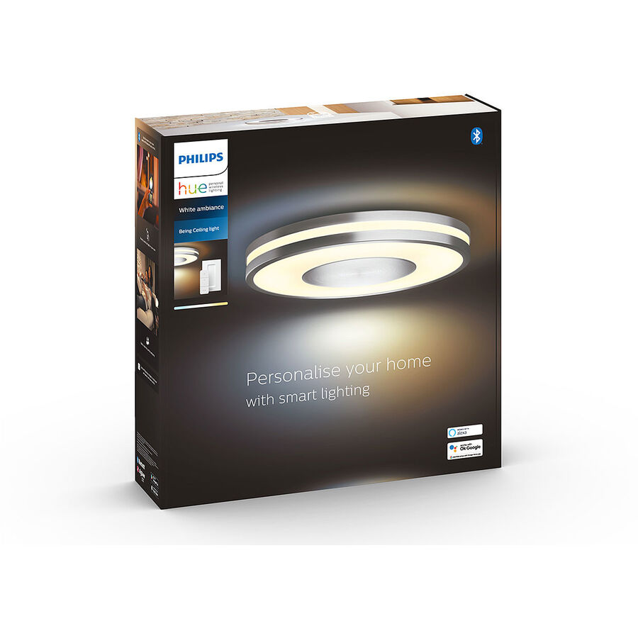 Philips Hue Philips Hue White Amb. Being Deckenleuchte silber 2400lm inkl. Dimmschalter Philips Hue Philips Hue White Amb. Being Deckenleuchte silber 2400lm inkl. Dimmschalter