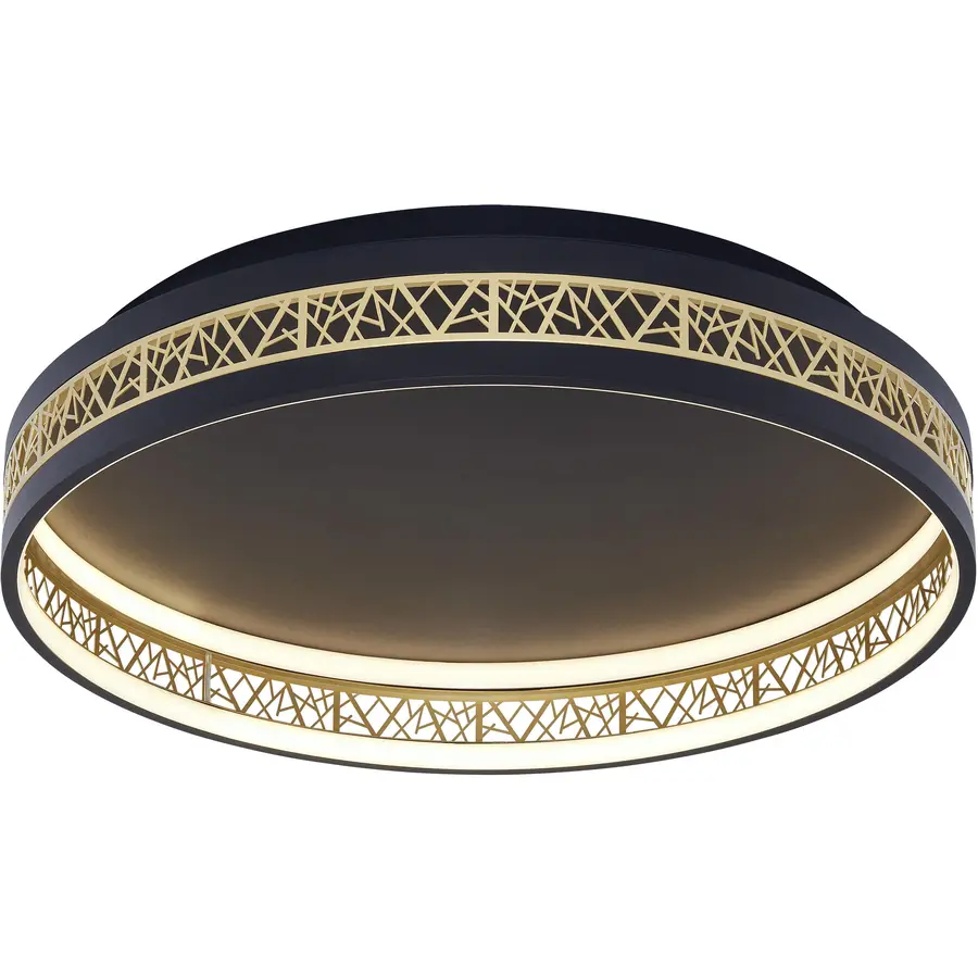 Deckenlampe Eithan Gold/Schwarz Kunststoff/Metall 58 cm 12 cm