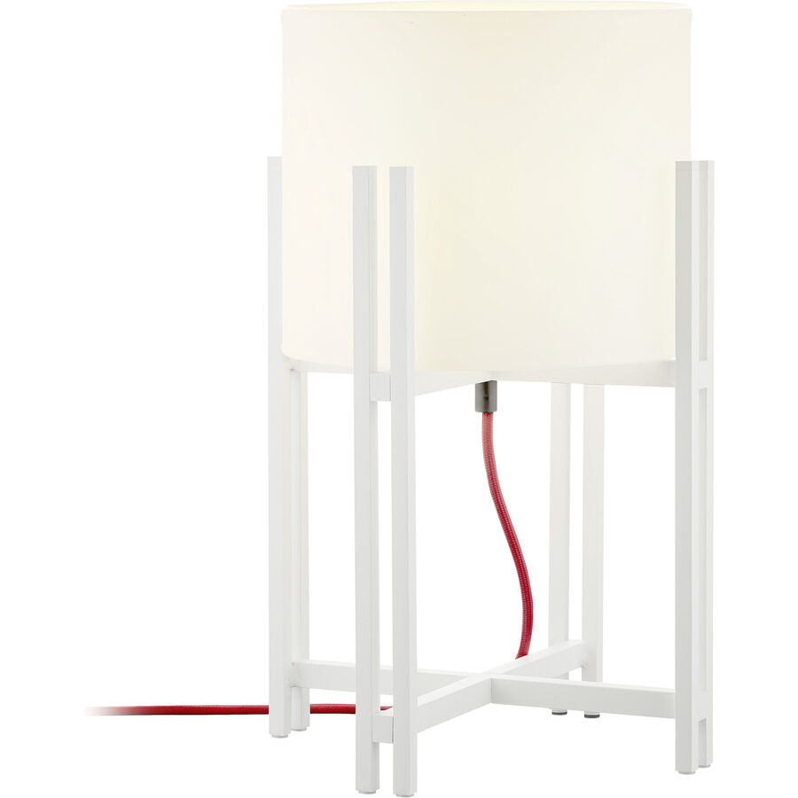 Designer-Tischlampe Bankamp Dynasty E27 weiss H 34 cm - Farbe: Weiß - Material: Aluminium/Glas