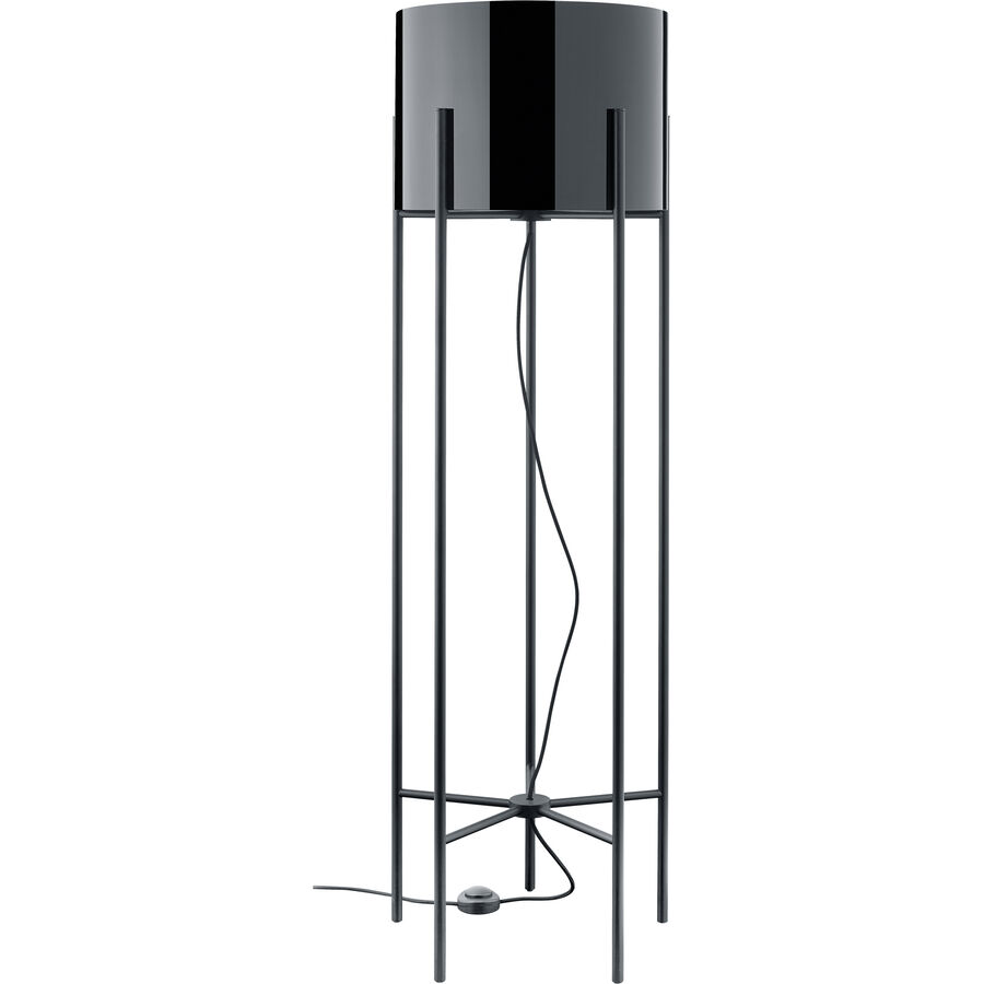 Designer-Stehlampe Bankamp Heritage E27 schwarz H 127 cm - Farbe: Schwarz/Gold - Material: Stahl