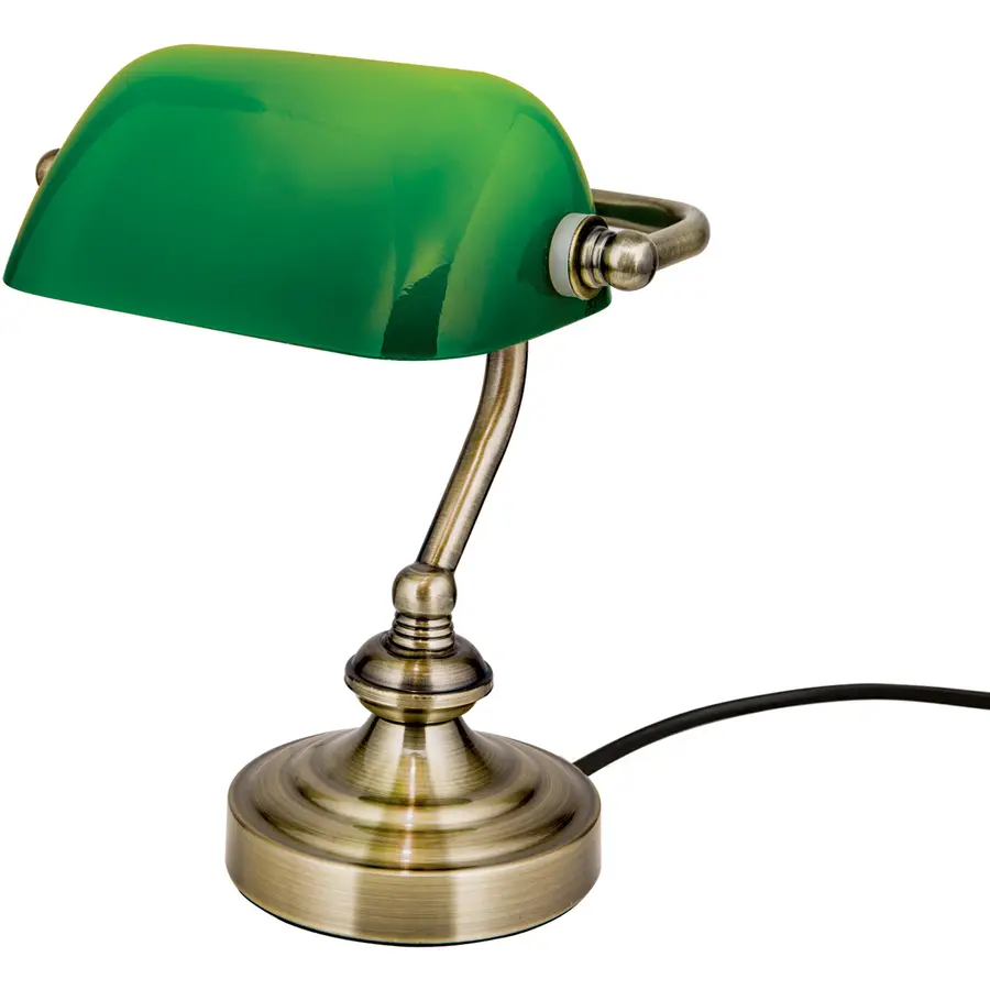 Tischlampe Bankerslamp grün Stahl