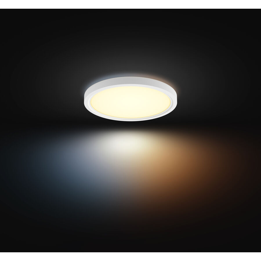 Philips Hue Plafoniera Tento slim S Hue in plastica bianca Ø 29,1 cm - Colore: bianco - LED - Colore chiaro: Bianco caldo - bianco luce diurna - Lampade LED a risparmio energetico