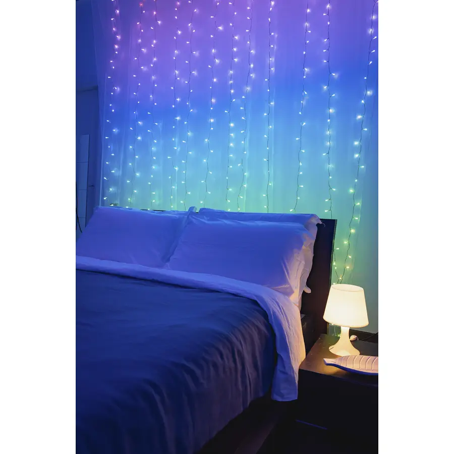 lichtervorhang twinkly schwarz b 200 t 200 cm| lumimart