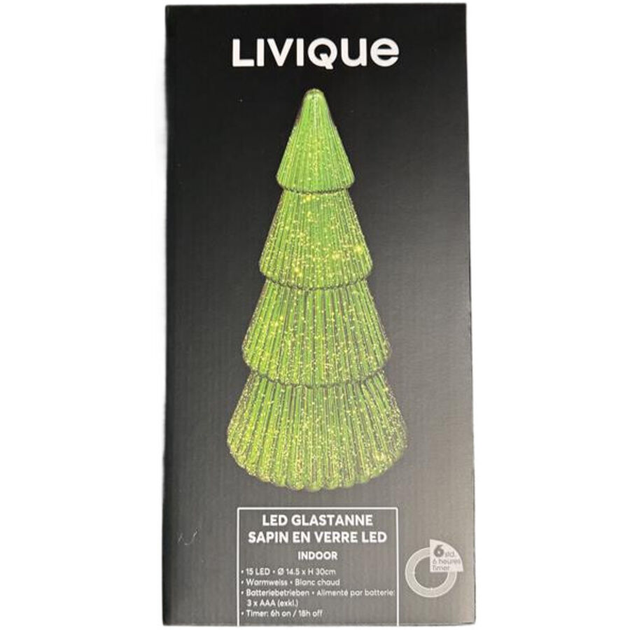 Éclairage de Noël Lume vert P 14.5 cm - Matériel: Rame/vetro - LED - Couleur de la lumière: Blanc chaud